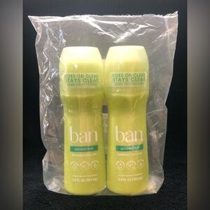 Set Of 2 Ban Unscented Invisible Roll-On Antiperspirant Deodorant 12/26